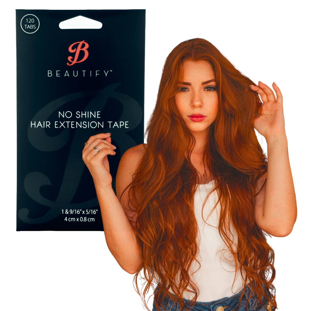 Beautify Walker Tape No-Shine Extension Tape - 120 Clear Double-Sided Tabs | Dull Finish, Pre-Cut for Tape-In Extensions