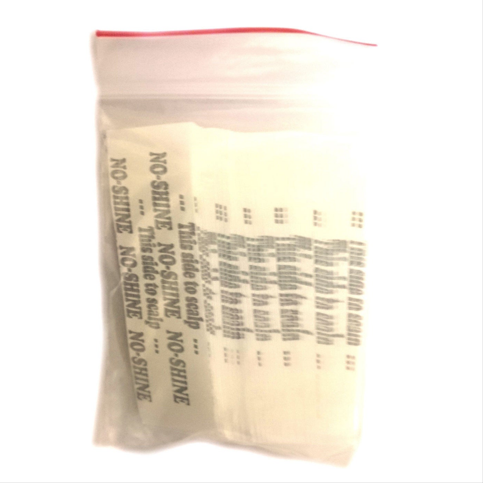 No Shine Tape Strips - 36 Clear Double-Sided Tabs with White Liner | Dull Finish for Lace Wigs & Hair Systems