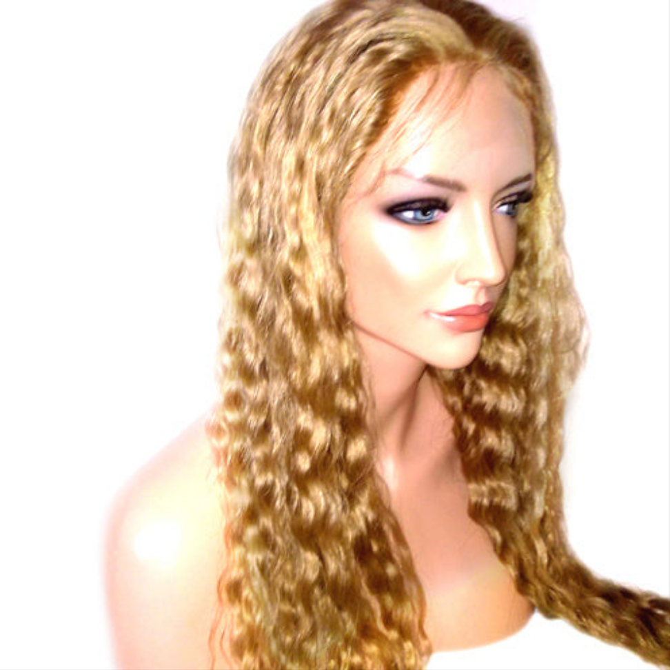 Bronze Blonde Deep Wave Lace Wig – 13x4 Human Hair Wig | HD Lace, Natural Look, Color 27