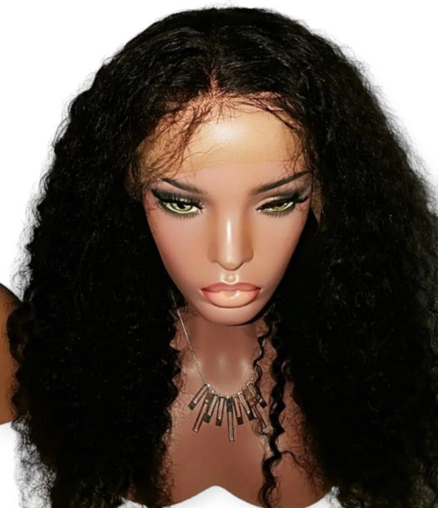 Brazilian Bella Curl Lace Front Wig, 13x4, Virgin Human Hair | Glueless Pre-Plucked HD Lace Wig, 26", 180% Density
