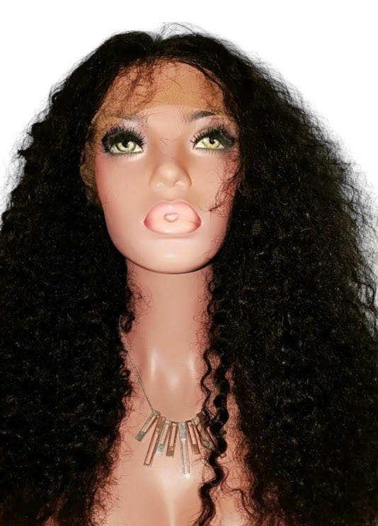 Brazilian Bella Curl Lace Front Wig, 13x4, Virgin Human Hair | Glueless Pre-Plucked HD Lace Wig, 26", 180% Density