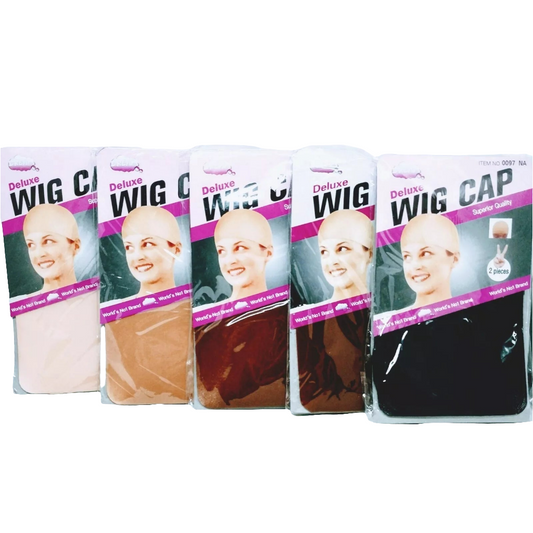 Polyester Wig Cap, 2-Piece Pack | Lightweight, Breathable & Non-Slip Cap with Elastic Rim – Stretchy, Thin & Secure Fit