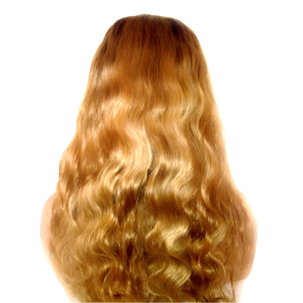 OMG Ombre Body Wave Lace Front Wig, 13x4 | Human Hair Wig with Dark Roots, Blonde #27, Pre-Plucked HD Lace