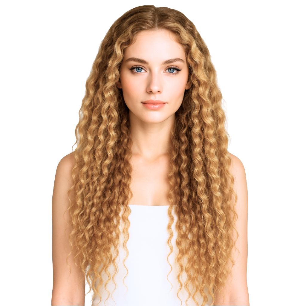 Bronze Blonde Deep Wave Lace Wig – 13x4 Human Hair Wig | HD Lace, Natural Look, Color 27