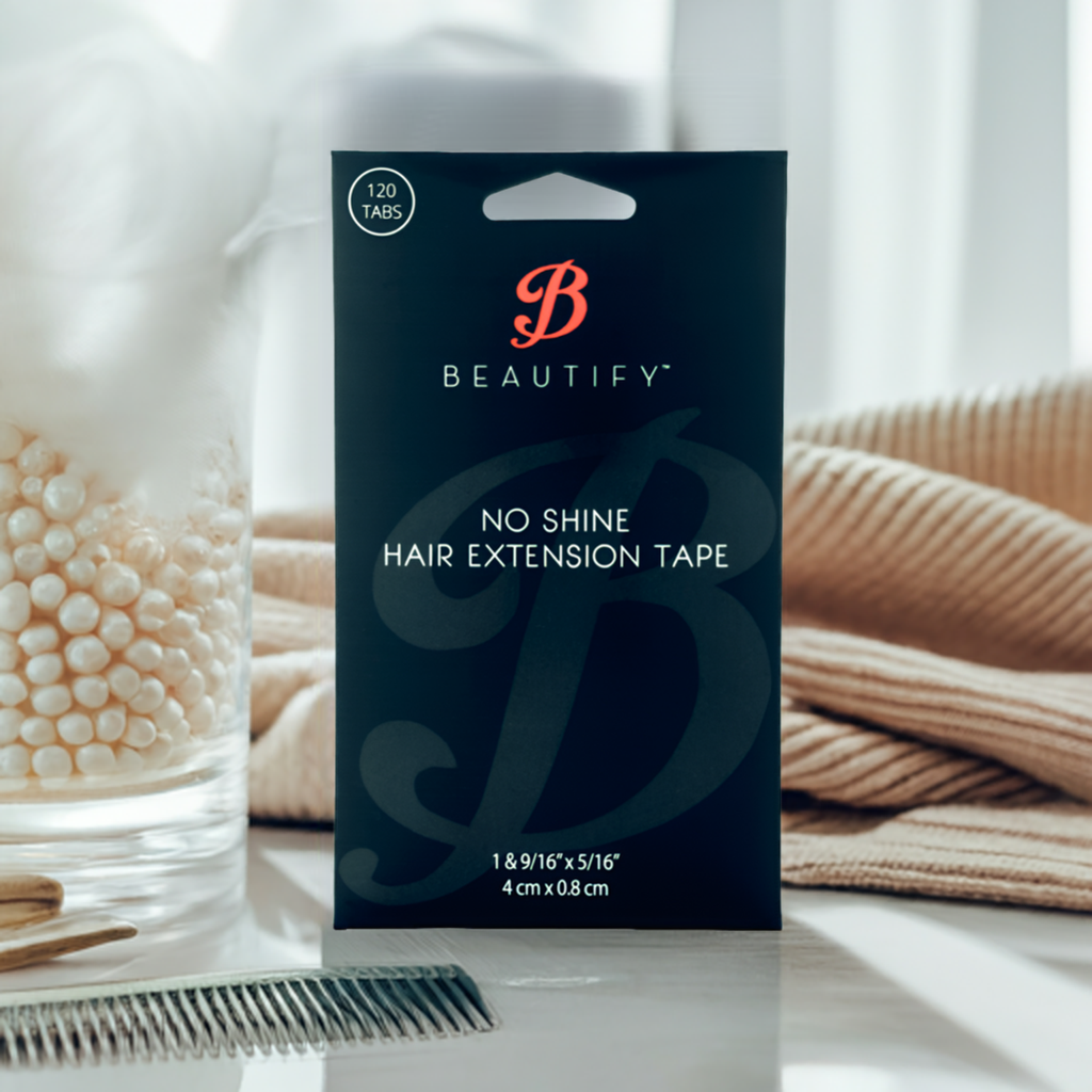 Beautify Walker Tape No-Shine Extension Tape - 120 Clear Double-Sided Tabs | Dull Finish, Pre-Cut for Tape-In Extensions