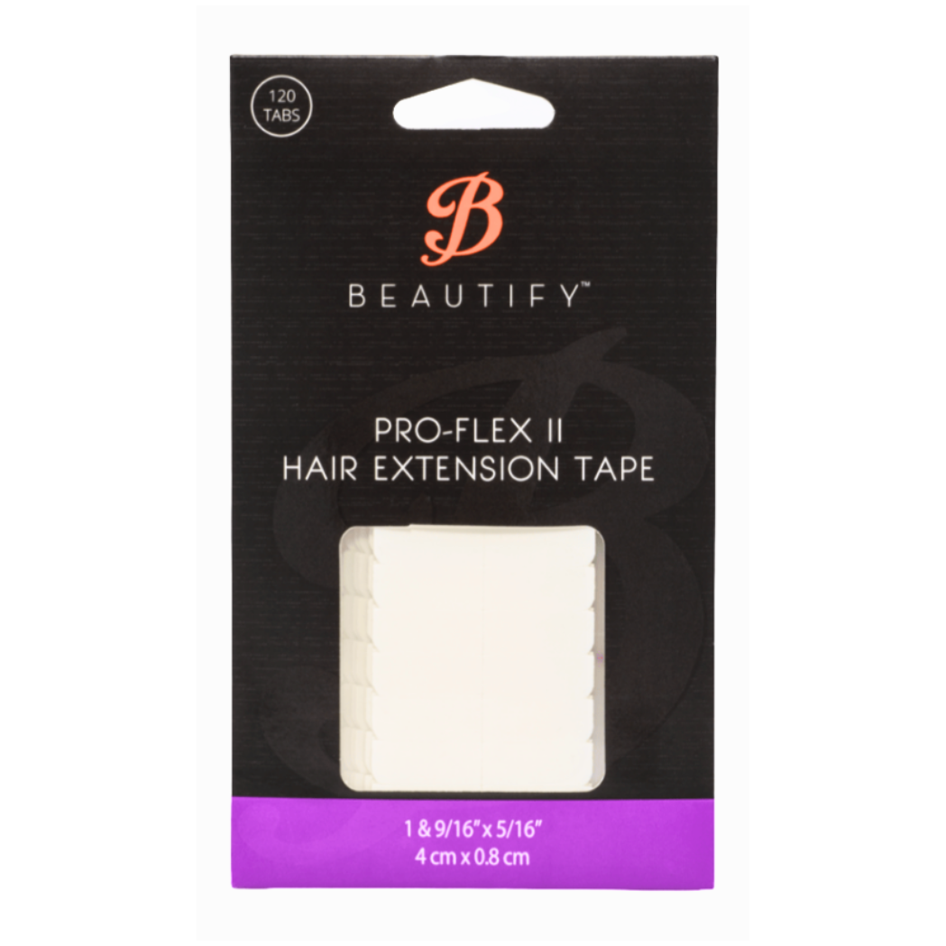 Pro-Flex II Hair Extension Tape Strips, Clear, 36 Tabs | Double-Sided Adhesive for Wefts, Strong Hold up to 6 Weeks