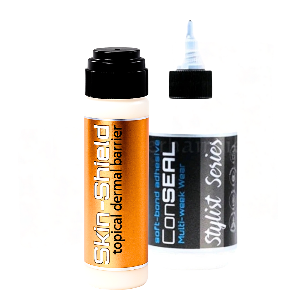 CONSEAL Soft Bond Wig Glue & Skin-Shield Protector, 2PC Set | White Lace Adhesive for Secure Hold + Quick-Drying Dermal Barrier for Wigs & Hair Systems