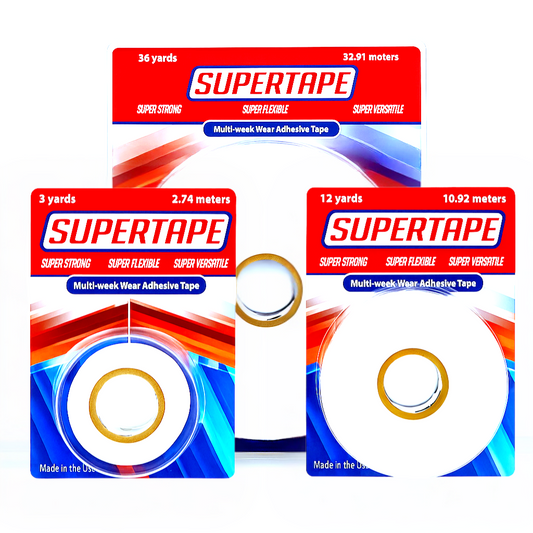 Supertape Adhesive Roll – Clear Double-Sided Tape with White Liner | Strong Hold for Lace Wigs, Toupees & Hair Systems – Multi-Week Wear