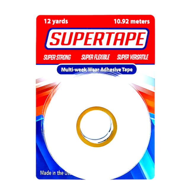 Supertape Adhesive Roll – Clear Double-Sided Tape with White Liner | Strong Hold for Lace Wigs, Toupees & Hair Systems – Multi-Week Wear