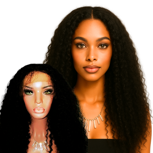 Brazilian Bella Curl Lace Front Wig, 13x4, Virgin Human Hair | Glueless Pre-Plucked HD Lace Wig, 26", 180% Density