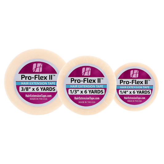 Pro-Flex II Hair Extension Tape Strips, Clear, 36 Tabs | Double-Sided Adhesive for Wefts, Strong Hold up to 6 Weeks