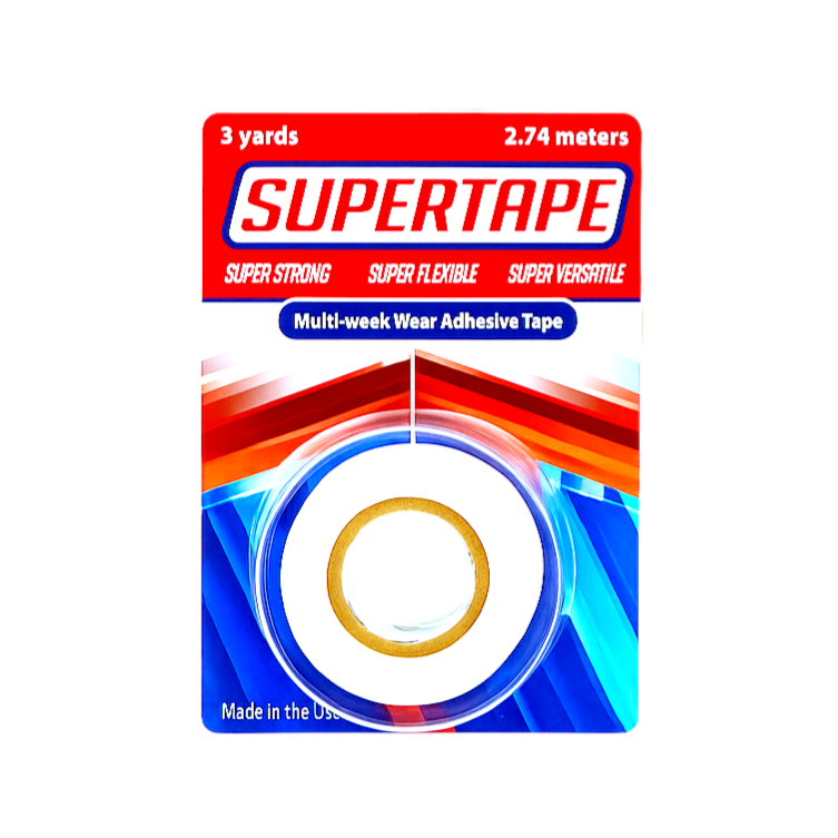 Supertape Adhesive Roll – Clear Double-Sided Tape with White Liner | Strong Hold for Lace Wigs, Toupees & Hair Systems – Multi-Week Wear