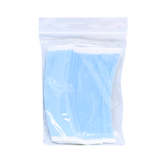 Lace Front Support Tape Strips - 36 Clear Double-Sided Tabs with Blue Liner | Dull Finish for Lace Wigs & Hair Systems