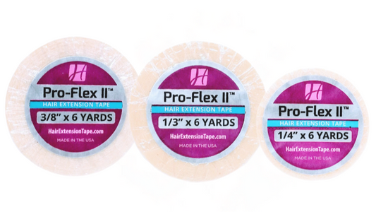 Pro-Flex II Hair Extension Tape Strips, Clear, 36 Tabs | Double-Sided Adhesive for Wefts, Strong Hold up to 6 Weeks