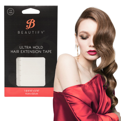 Beautify Ultra Hold Hair Extension Tape Tabs, Clear, Double-Sided | Strong Adhesive for Tape-In Extensions – Up to 4 Week Hold