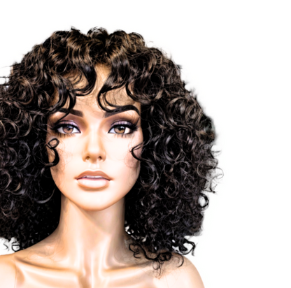 Short Jerry Curl Lace Front Wig – Human Hair Pixie Bob | Natural Texture & Volume