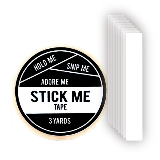 STICK ME TAPE Set, 2PC | Wig Tape Roll + 50 Fashion Strips – Clear Double-Sided Adhesive for Wigs, Clothing & Cosplay – Strong Hold, Flexible & Odourless