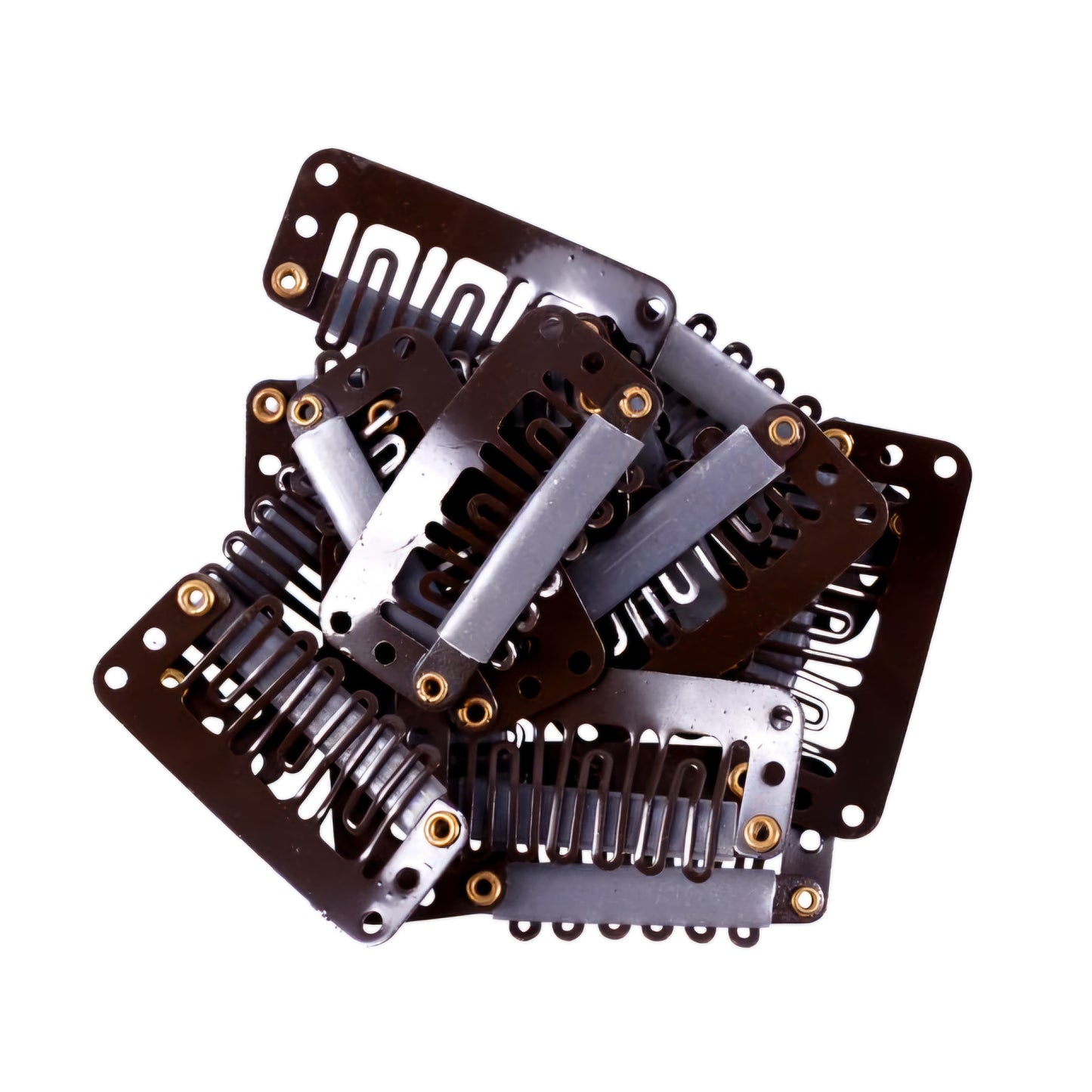 Hair Extension Snap Clips, U-Shape, 6-Teeth, 3.2cm | Metal Clip-In Comb Clips for Weaves, Wefts -  Styling Tool