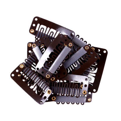 Hair Extension Snap Clips, U-Shape, 6-Teeth, 3.2cm | Metal Clip-In Comb Clips for Weaves, Wefts -  Styling Tool