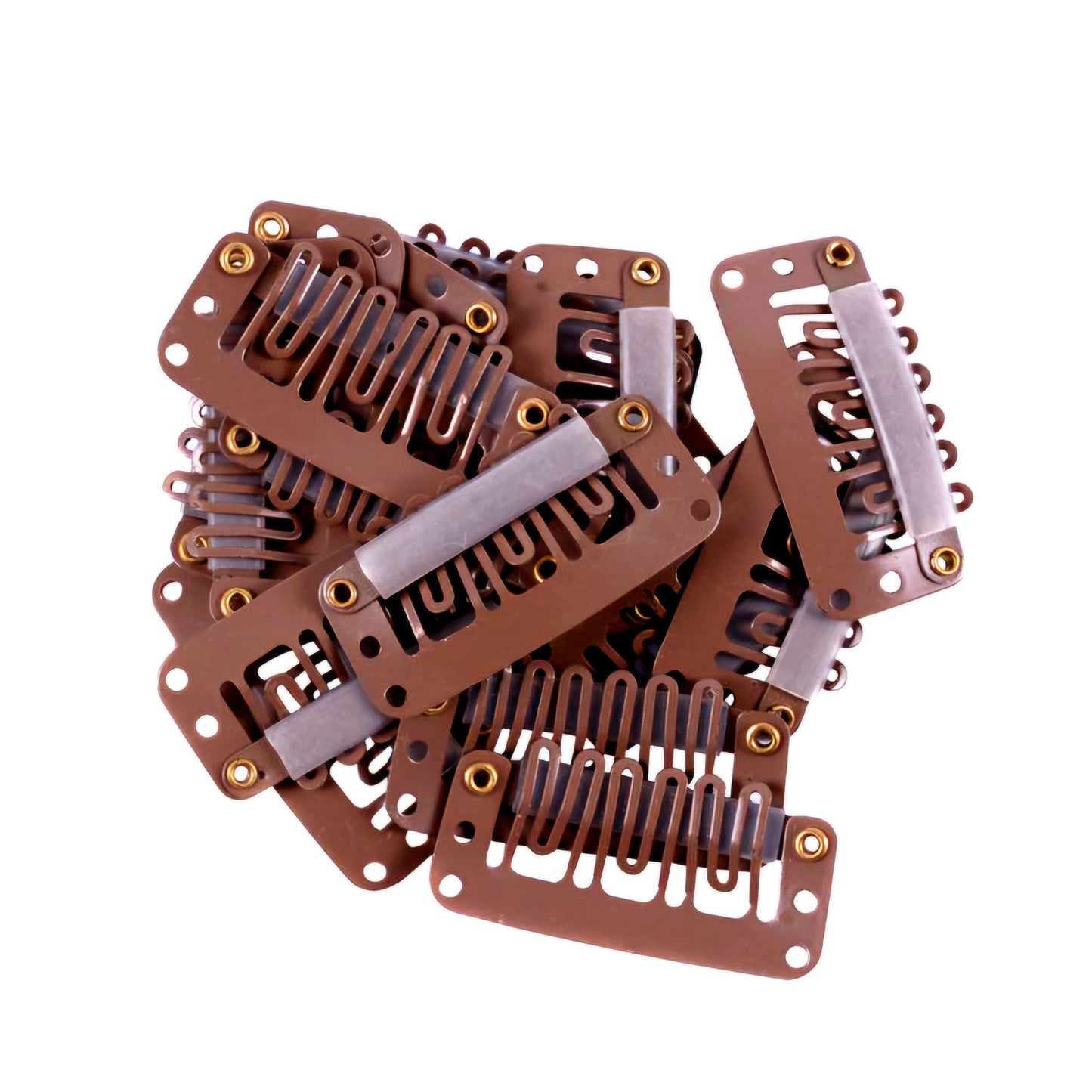 Hair Extension Snap Clips, U-Shape, 6-Teeth, 3.2cm | Metal Clip-In Comb Clips for Weaves, Wefts -  Styling Tool