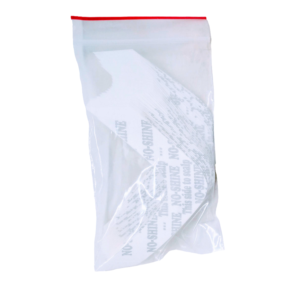 No Shine Tape Strips - 36 Clear Double-Sided Tabs with White Liner | Dull Finish for Lace Wigs & Hair Systems