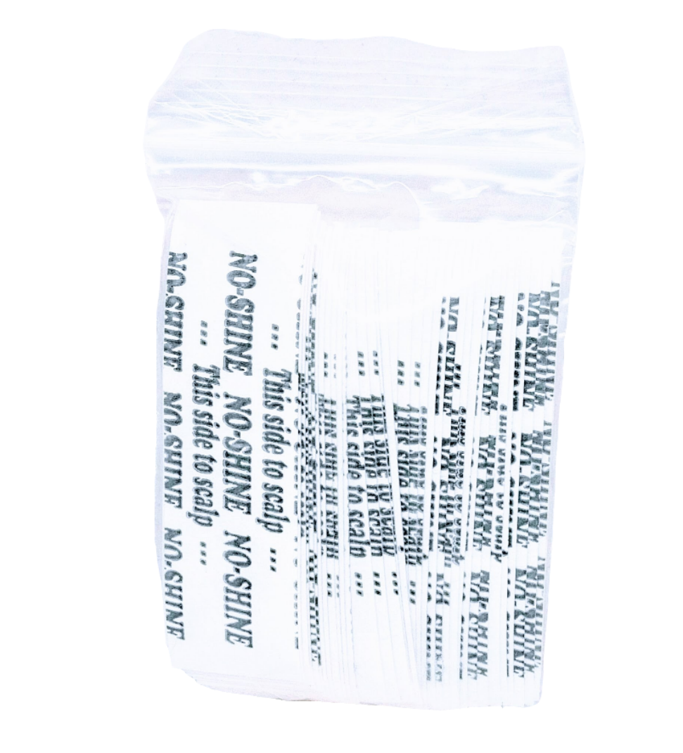 No Shine Tape Strips - 36 Clear Double-Sided Tabs with White Liner | Dull Finish for Lace Wigs & Hair Systems