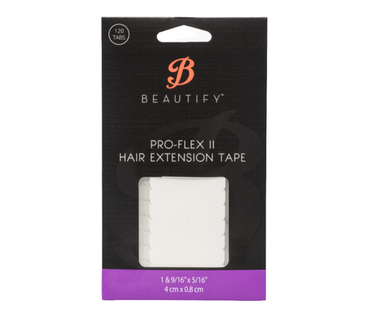 Pro-Flex II Hair Extension Tape Strips, Clear, 36 Tabs | Double-Sided Adhesive for Wefts, Strong Hold up to 6 Weeks