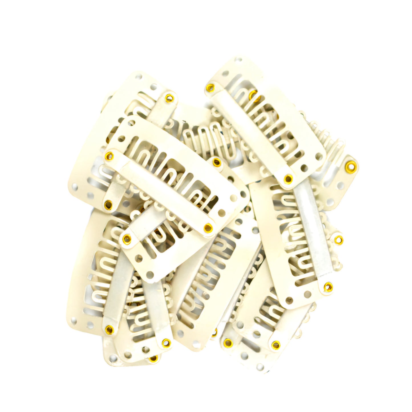 Hair Extension Snap Clips, U-Shape, 6-Teeth, 3.2cm | Metal Clip-In Comb Clips for Weaves, Wefts -  Styling Tool