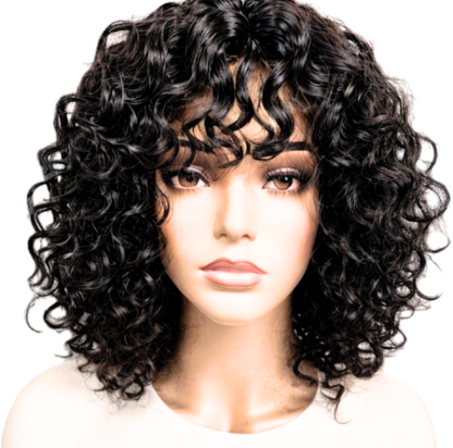 Short Jerry Curl Lace Front Wig – Human Hair Pixie Bob | Natural Texture & Volume