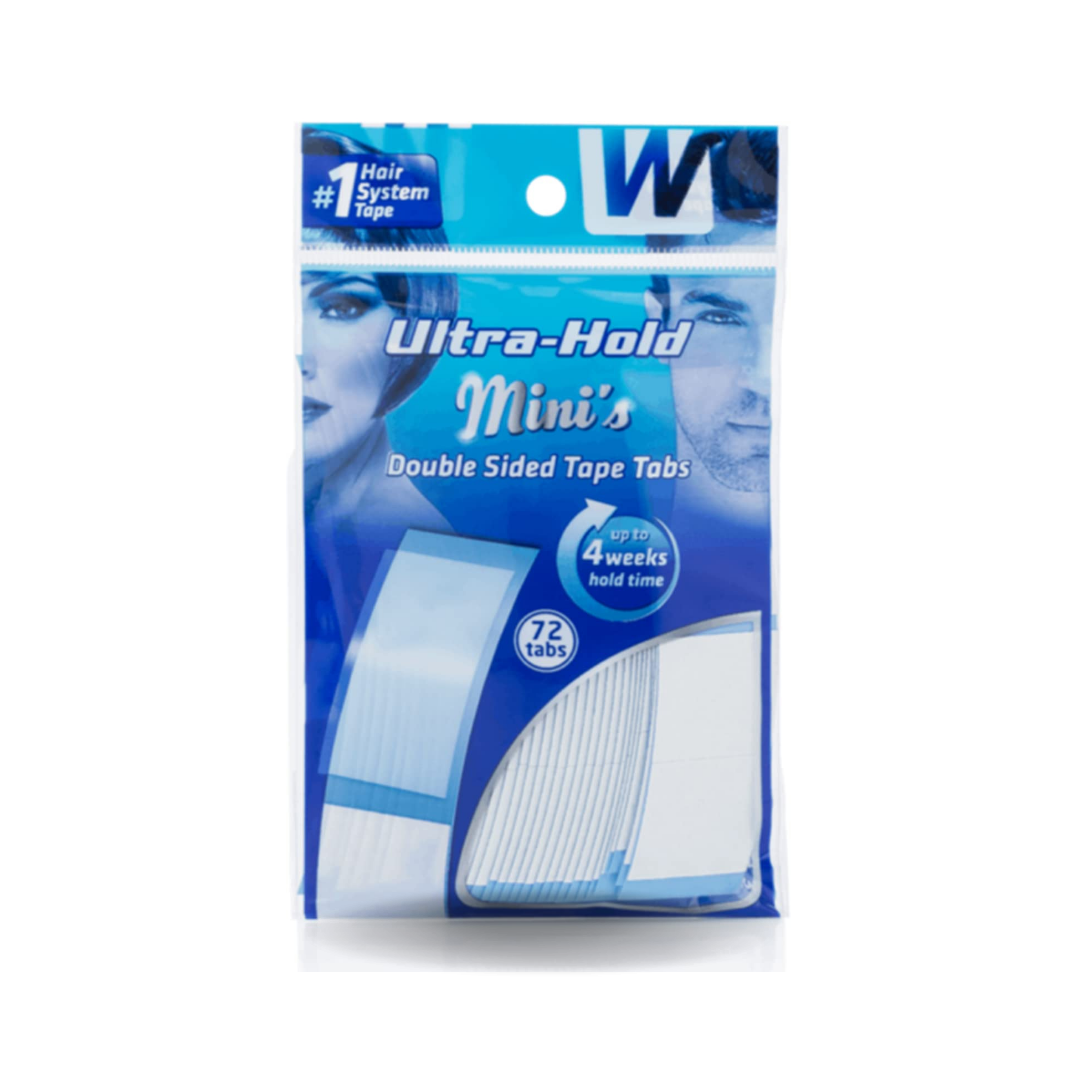 Walker Tape Ultra Hold Minis – 72 Pre-Cut Double-Sided Clear Tabs | Lace Wig & Hair System Adhesive – Holds Up to 6 Weeks