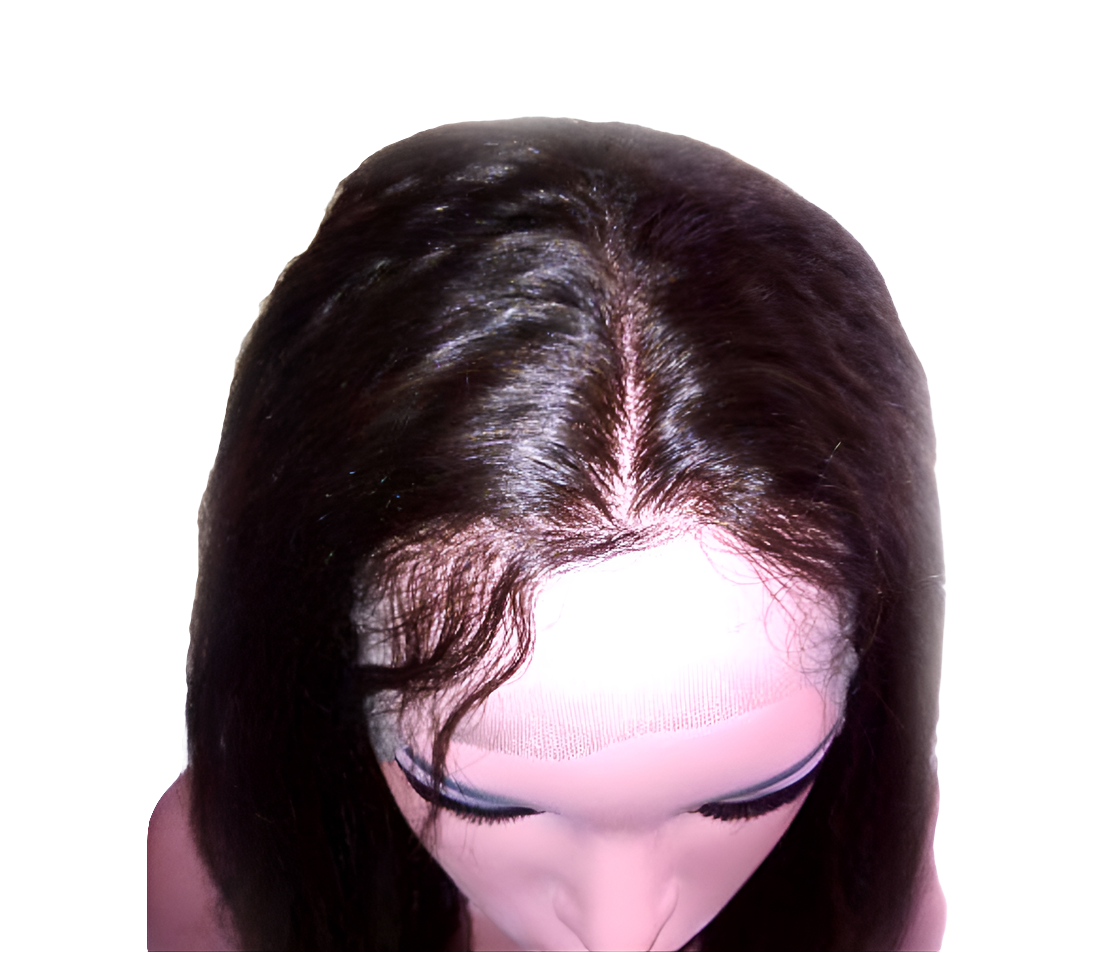 Luxelette Kinky Straight Lace Front Wig - 13x4 Glueless Yaki Human Hair Wig | 180% Density, Pre-Plucked, Natural Black