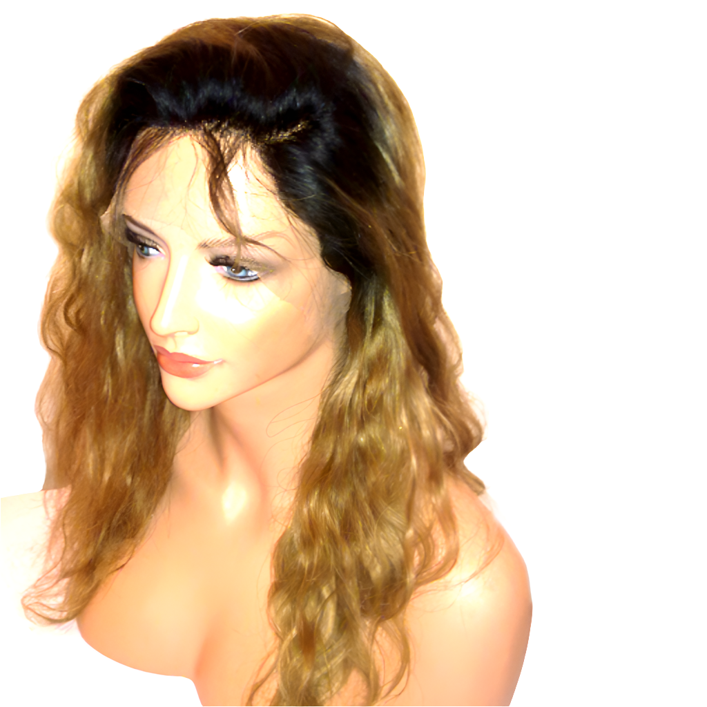 OMG Ombre Body Wave Lace Front Wig, 13x4 | Human Hair Wig with Dark Roots, Blonde #27, Pre-Plucked HD Lace