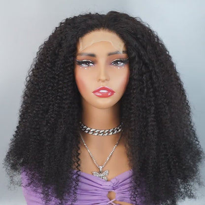 Kinky Curly HD Lace Wig – 13x4 Human Hair Wig with 300% Density | Natural Color, 12–30 Inch