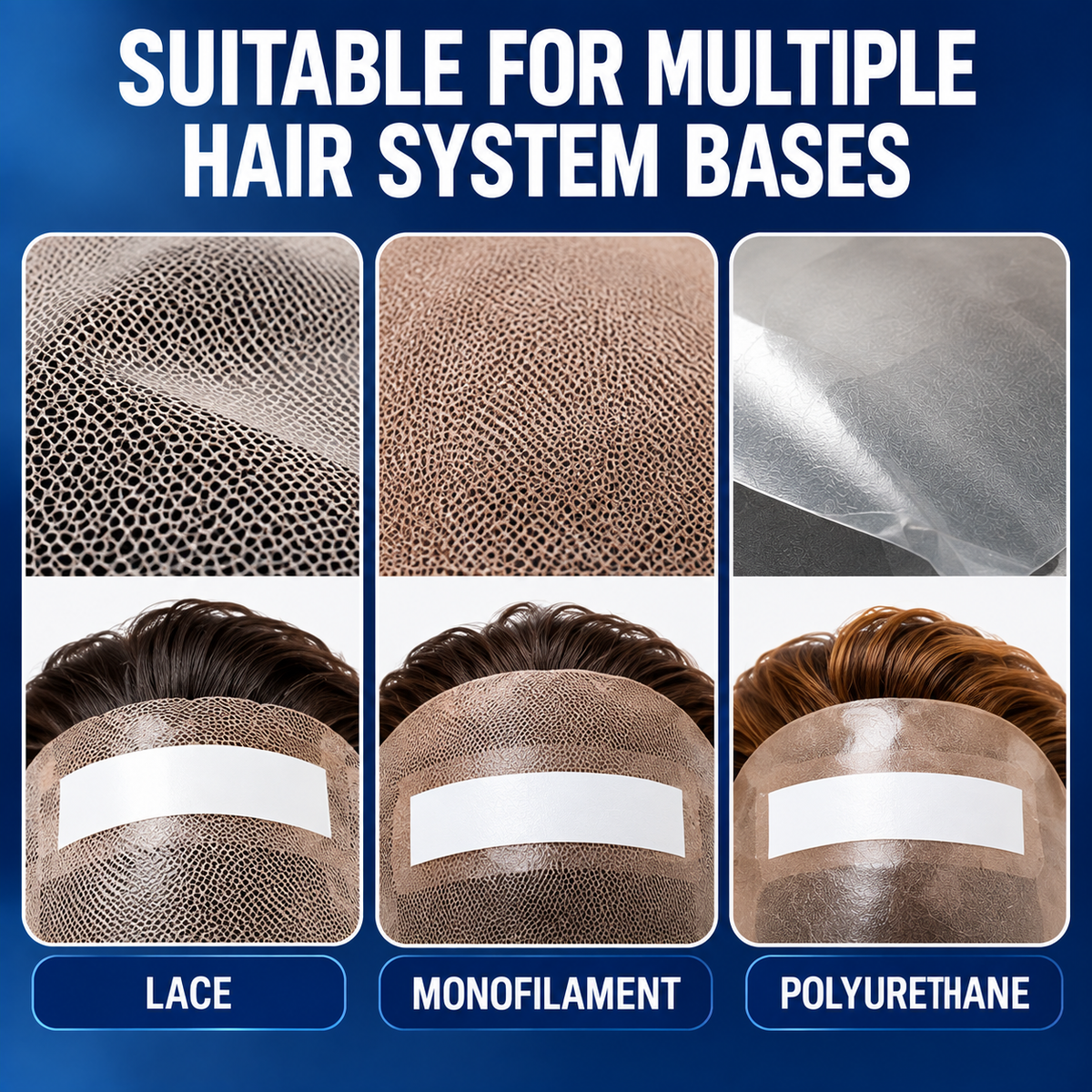 Supertape Strips – 36 Clear Double-Sided Adhesive Tabs with White Liner | Strong Multi-Week Hold for Lace Wigs, Toupees & Hair Systems
