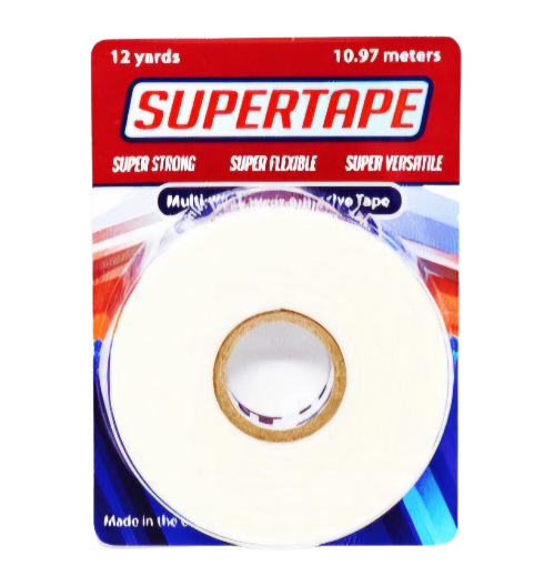 Supertape Adhesive Roll – Clear Double-Sided Tape with White Liner | Strong Hold for Lace Wigs, Toupees & Hair Systems – Multi-Week Wear