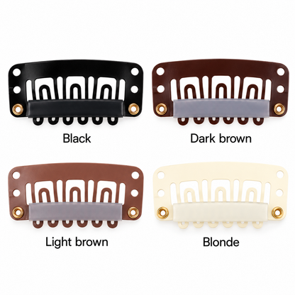 Lace Wig Snap Clips, U-Shape, 6-Teeth, 3.2cm | Metal Clip-In Combs for Wigs, Weaves & Hair Extensions – Secure Styling Tool