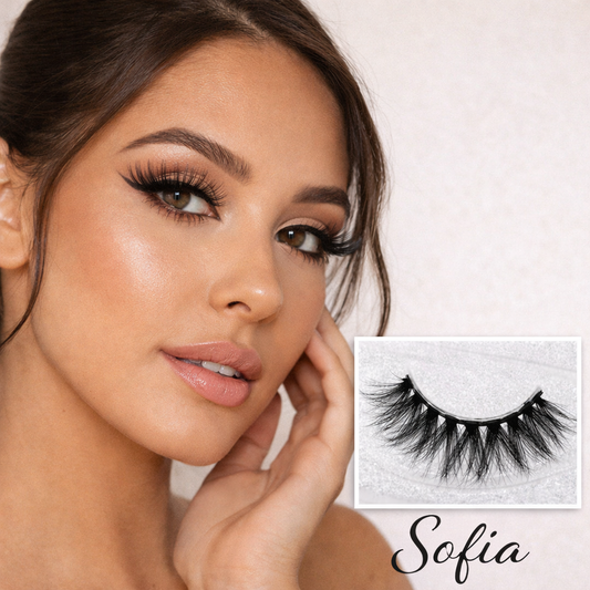 Lux Mink Lashes – Sofia Style | Soft & Voluminous 3D Strip Lashes – Elegant, Reusable & Comfortable