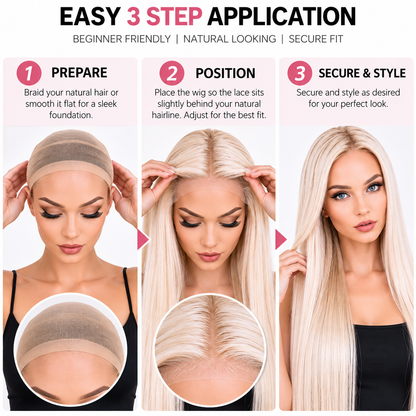 Platinum Blonde N’ Pretty Lace Front Wig – 13x4 Human Hair Wig | Pre-Plucked, Natural Hairline