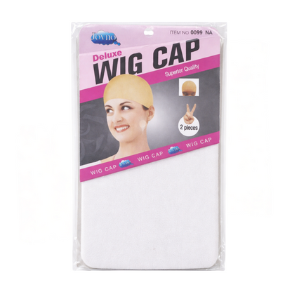 Polyester Wig Cap, 2-Piece Pack | Lightweight, Breathable & Non-Slip Cap with Elastic Rim – Stretchy, Thin & Secure Fit