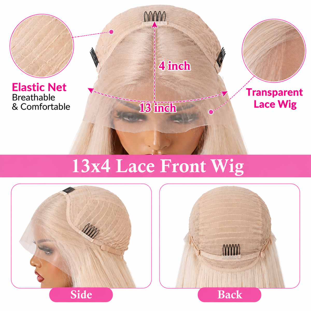Platinum Blonde N’ Pretty Lace Front Wig – 13x4 Human Hair Wig | Pre-Plucked, Natural Hairline