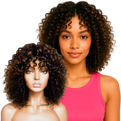 Short Jerry Curl Lace Front Wig – Human Hair Pixie Bob | Natural Texture & Volume