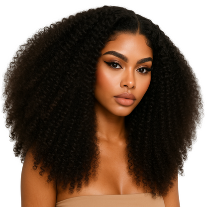 Kinky Curly HD Lace Wig – 13x4 Human Hair Wig with 300% Density | Natural Color, 12–30 Inch
