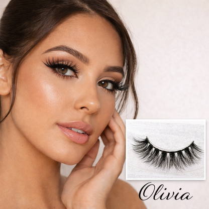 Lux Mink Lashes – Olivia Style | Wispy, Layered 3D Mink Lashes – Lightweight, Soft Band & Reusable