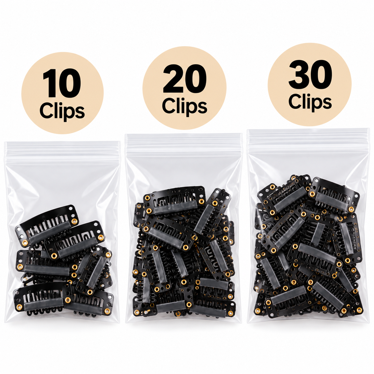 Lace Wig Snap Clips, U-Shape, 6-Teeth, 3.2cm | Metal Clip-In Combs for Wigs, Weaves & Hair Extensions – Secure Styling Tool