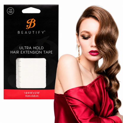 Beautify Ultra Hold Hair Extension Tape Tabs, Clear, Double-Sided | Strong Adhesive for Tape-In Extensions – Up to 4 Week Hold