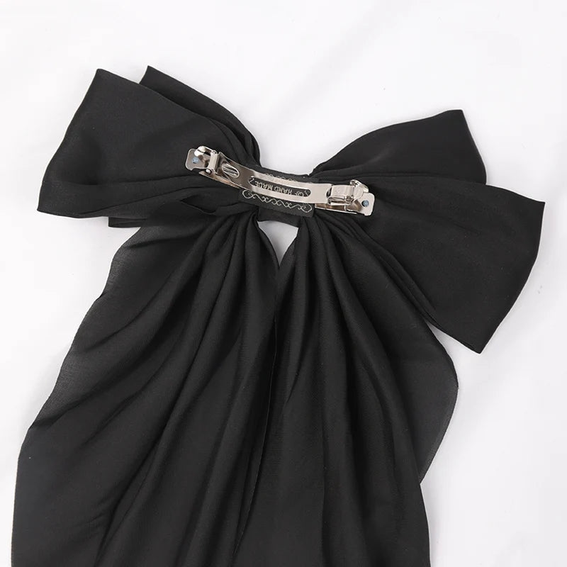 Satin Bow Clip & Band Set – 2PC Large Ribbon Hair Accessories | Elegant Statement Style