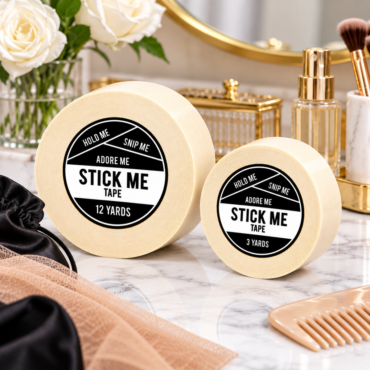 Stick Me Tape Roll - Clear Double-Sided Adhesive for Wigs, Clothing & Cosplay | Flexible, Odourless, Multi-Usage Tape