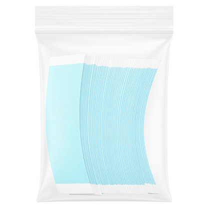 Lace Front Support Tape Strips - 36 Clear Double-Sided Tabs with Blue Liner | Dull Finish for Lace Wigs & Hair Systems