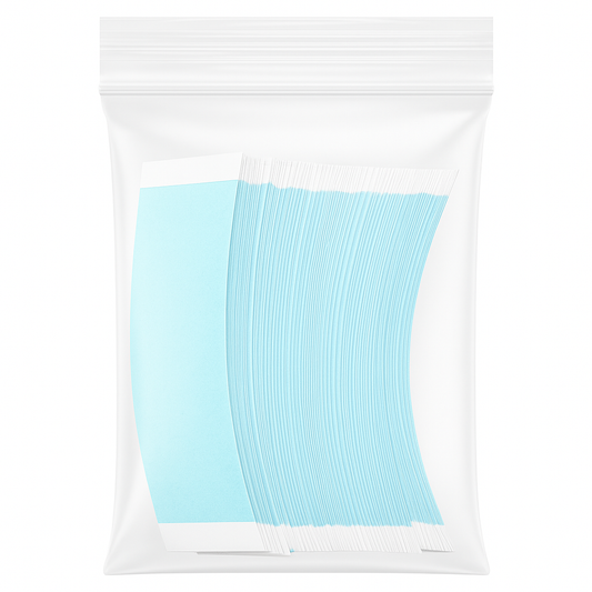 Lace Front Support Tape Strips - 36 Clear Double-Sided Tabs with Blue Liner | Dull Finish for Lace Wigs & Hair Systems