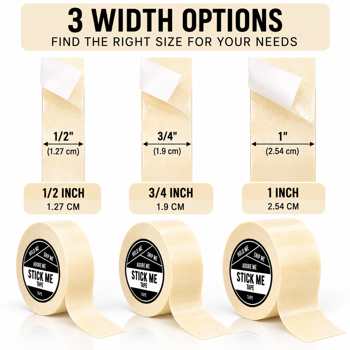 Stick Me Tape Roll - Clear Double-Sided Adhesive for Wigs, Clothing & Cosplay | Flexible, Odourless, Multi-Usage Tape